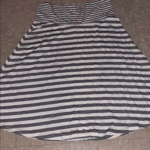 White & Grey Stripped Skirt